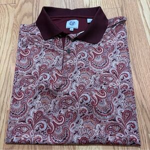 Kilburne Finch Men's Paisley Polo Shirt - Burgundy